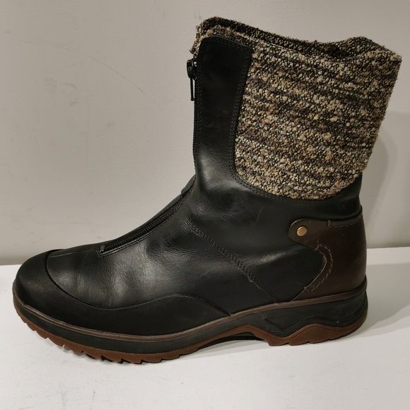 Merrell Dry Black Leather 200 Gram Insulated Winter Boots Women's Sz 9 Front Zip - Picture 2 of 10